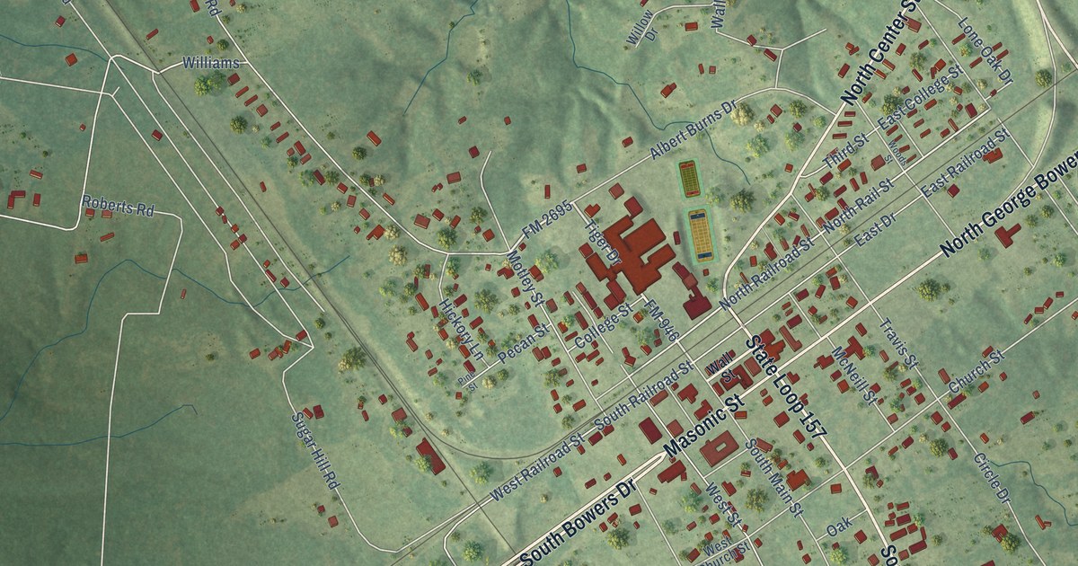 Map of Tenaha, Texas in 2026