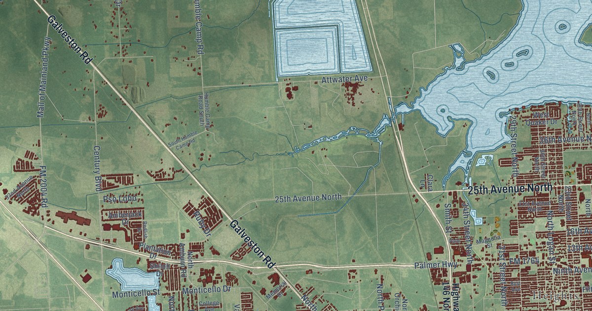 Map of Texas City, Texas in 2026