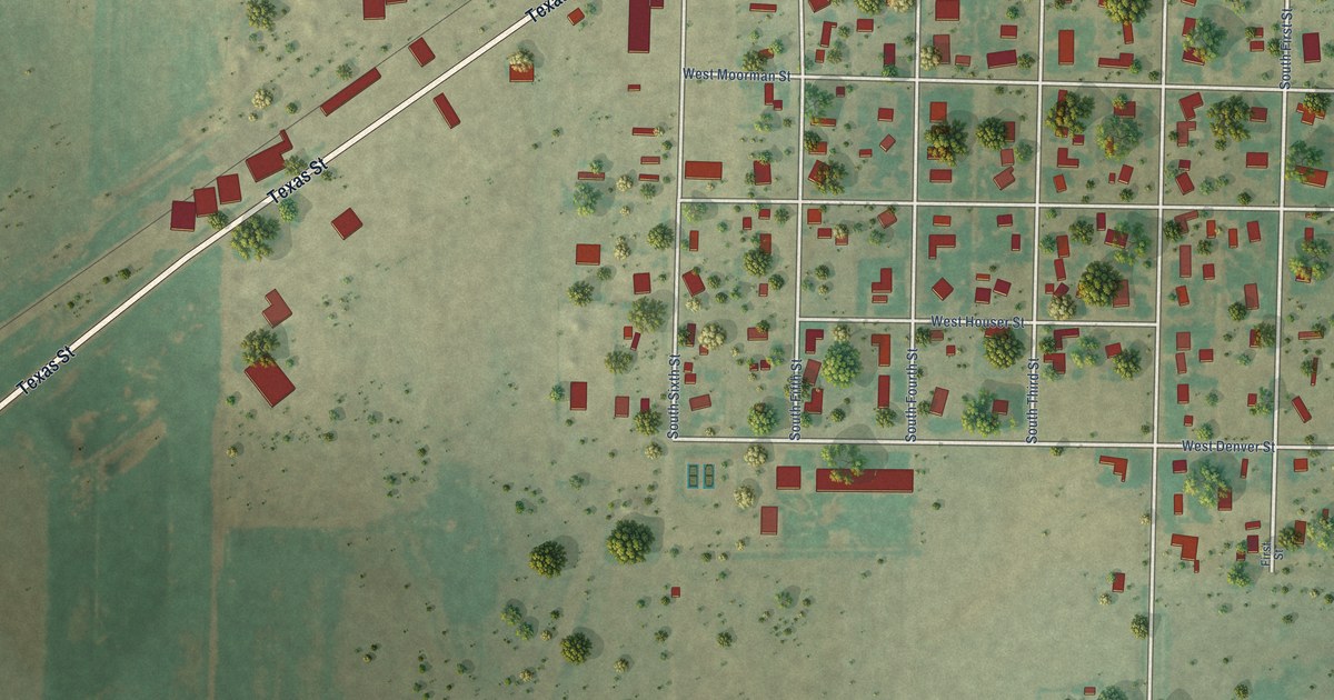 Map of Texhoma, Texas in 2026