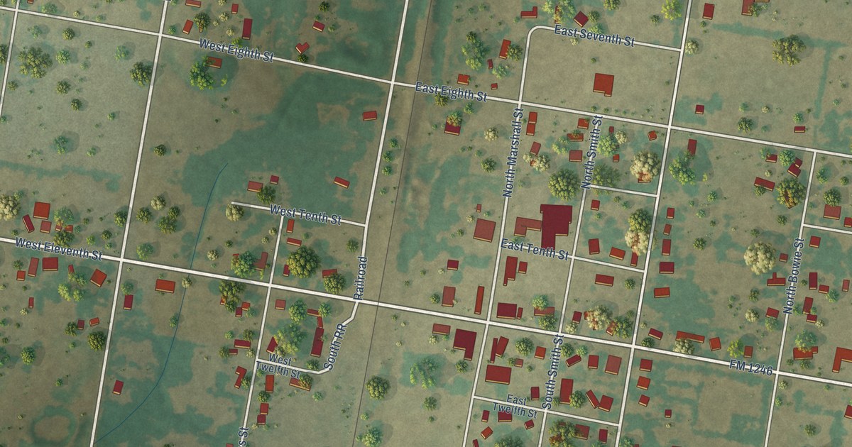 Map of Thornton, Texas in 2026