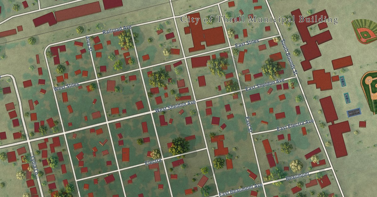 Map of Thrall, Texas in 2026