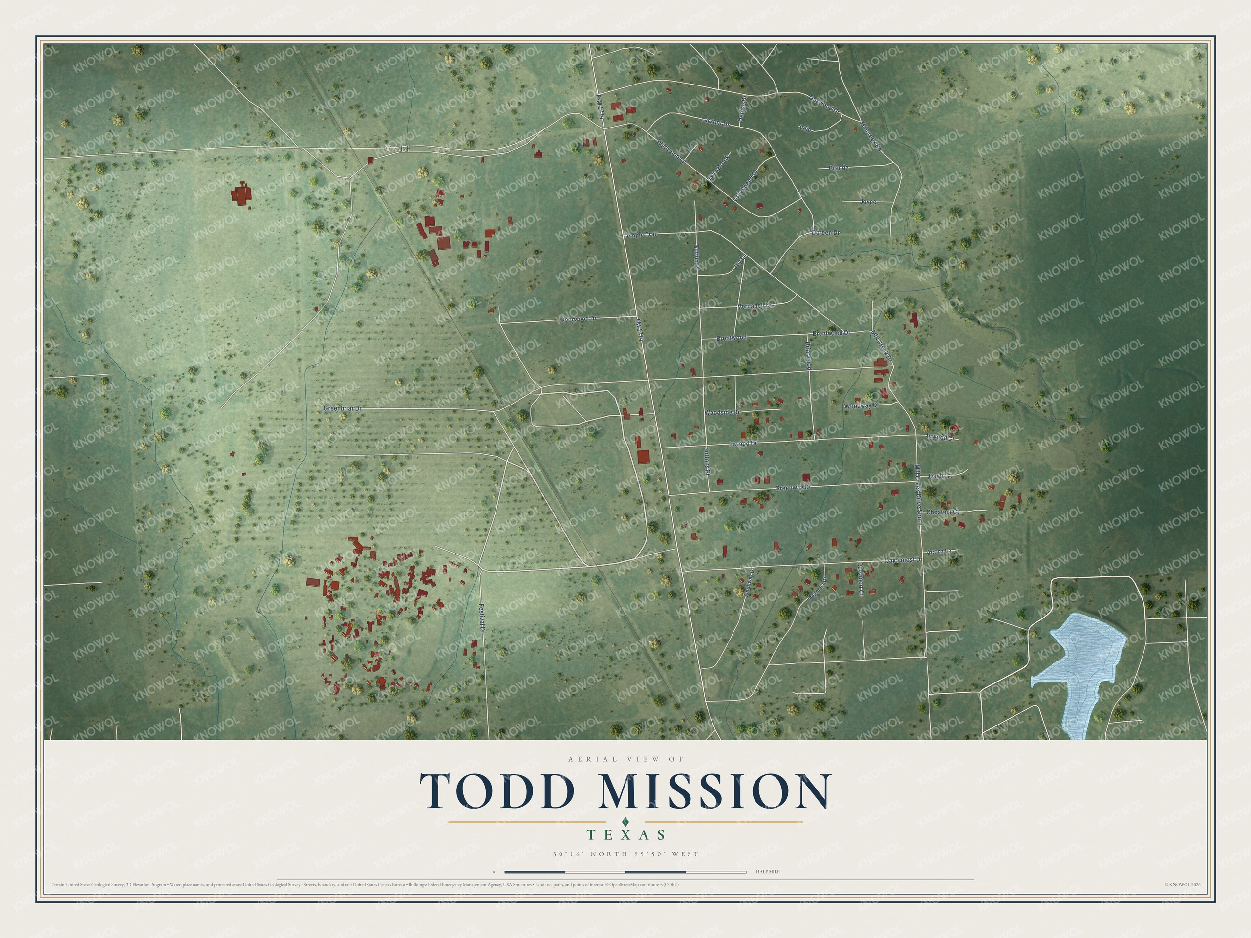 Watermarked full-map preview of Todd Mission, Texas