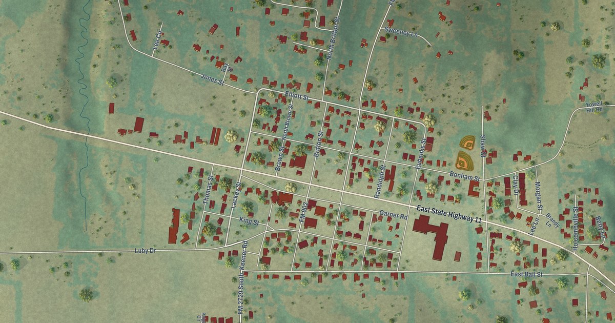 Map of Tom Bean, Texas in 2026