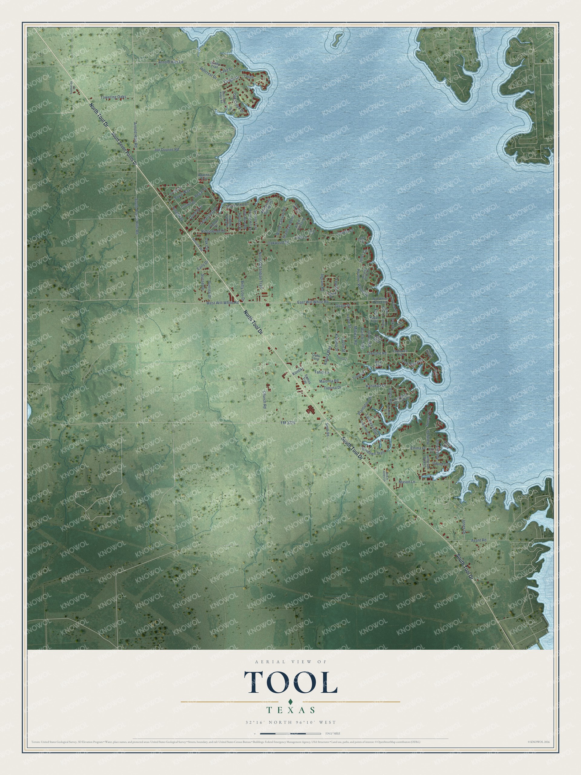 Watermarked full-map preview of Tool, Texas