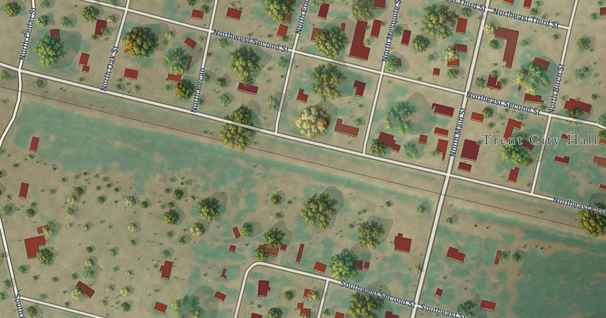 Map of Trent, Texas in 2026