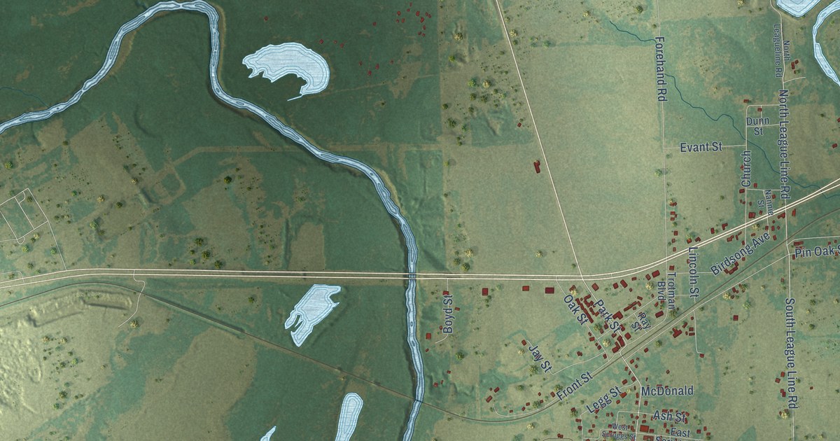 Map of Trinidad, Texas in 2026