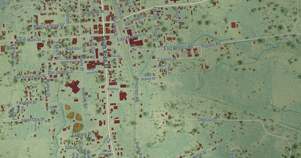 Map of Trinity, Texas in 2026