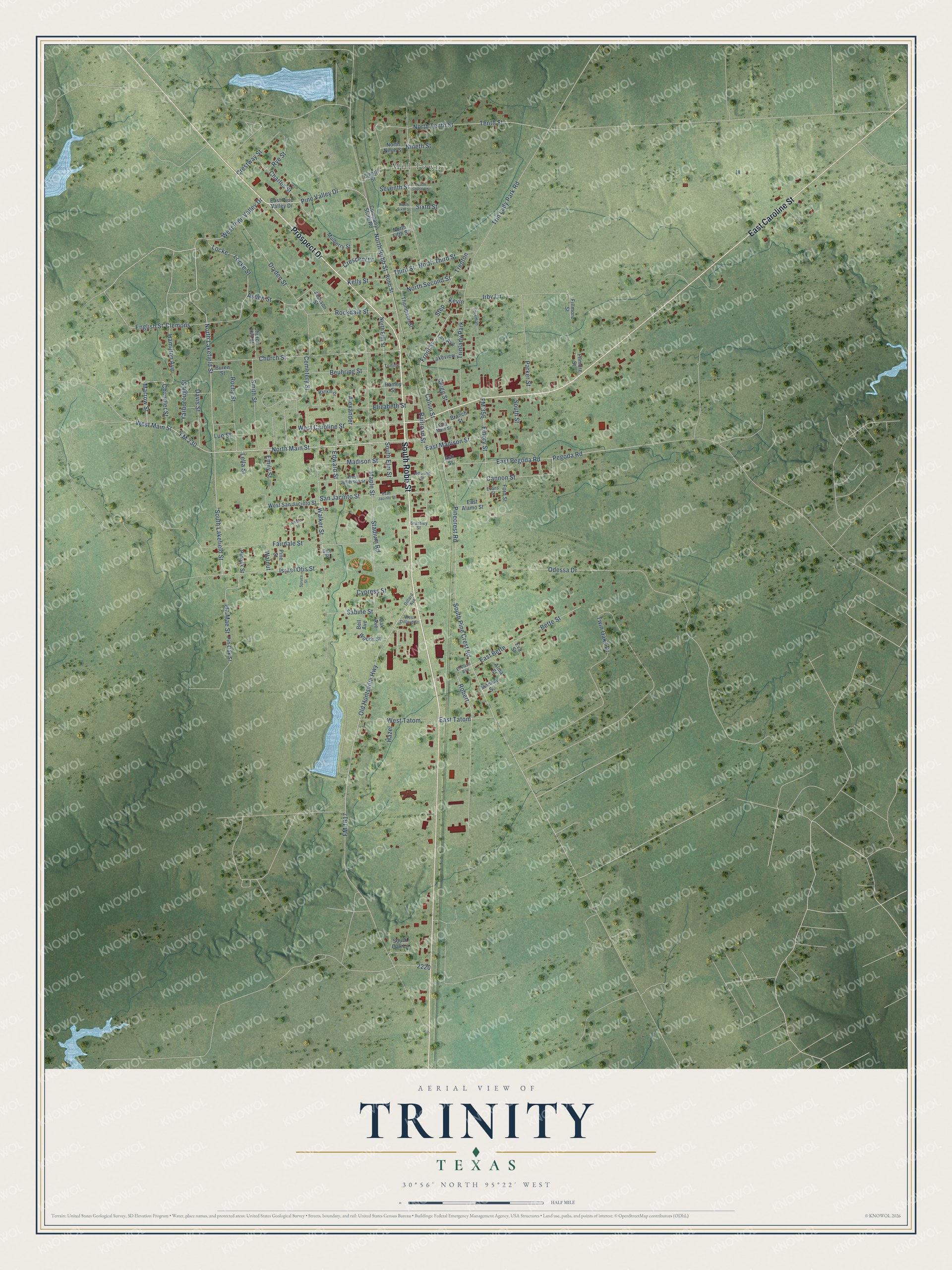 Watermarked full-map preview of Trinity, Texas