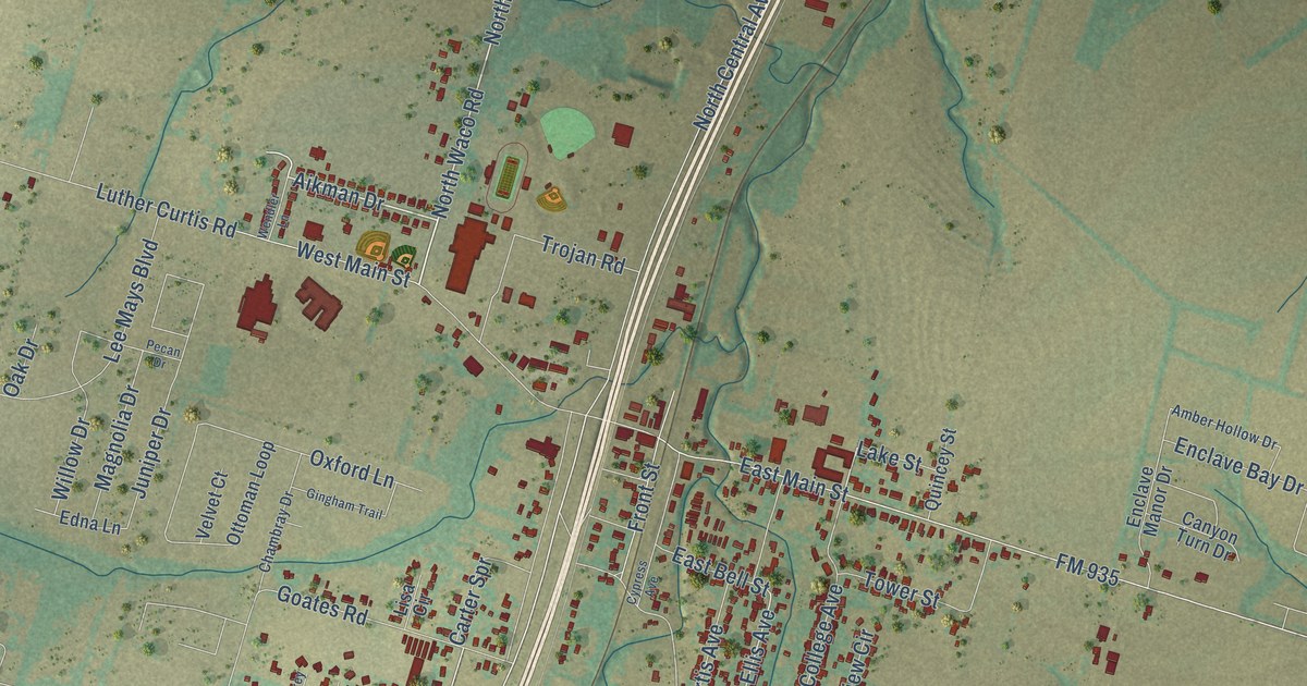Map of Troy, Texas in 2026