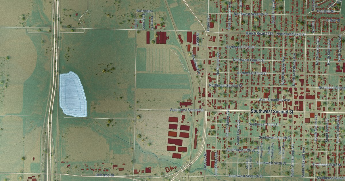 Map of Tulia, Texas in 2026