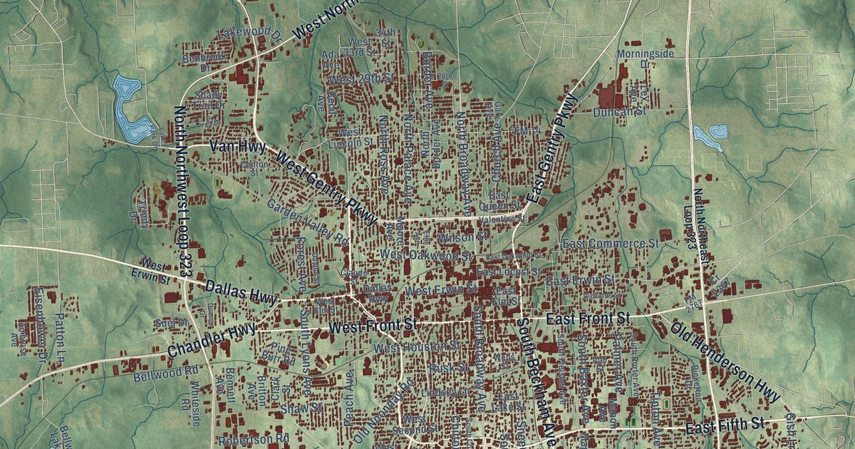 Map of Tyler, Texas in 2026