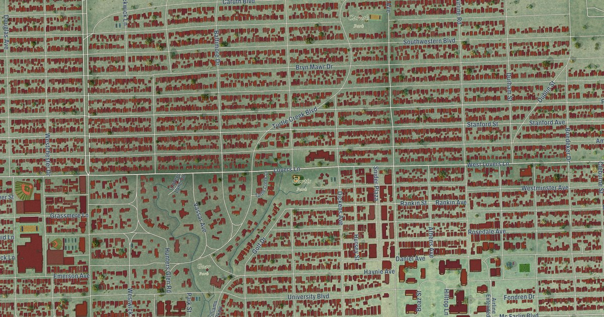 Map of University Park, Texas in 2026