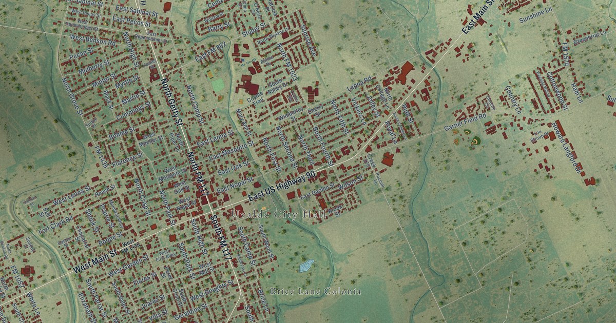 Map of Uvalde, Texas in 2026
