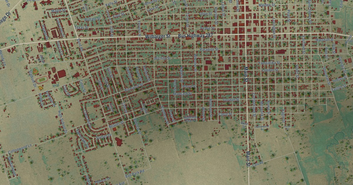 Map of Vernon, Texas in 2026