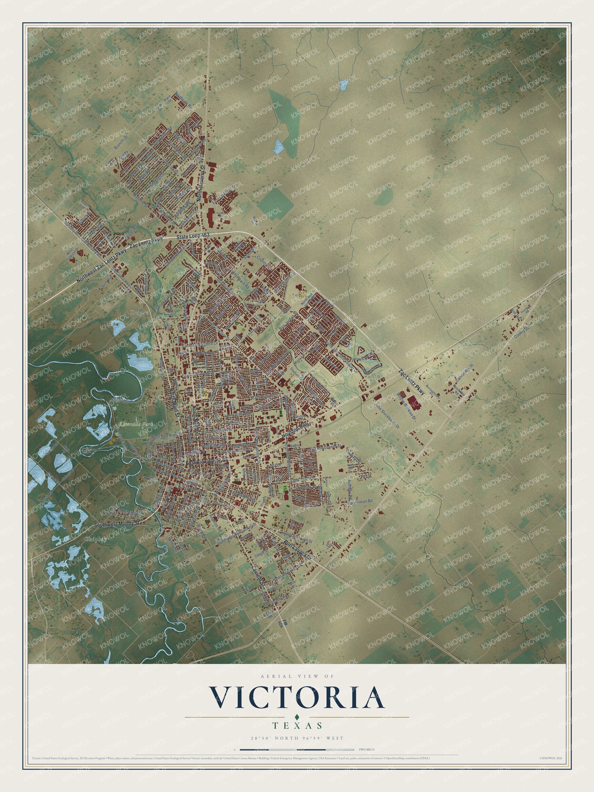 Watermarked full-map preview of Victoria, Texas