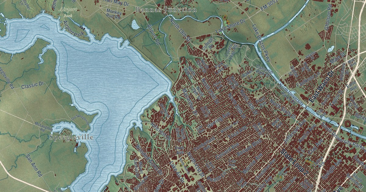 Map of Waco, Texas in 2026