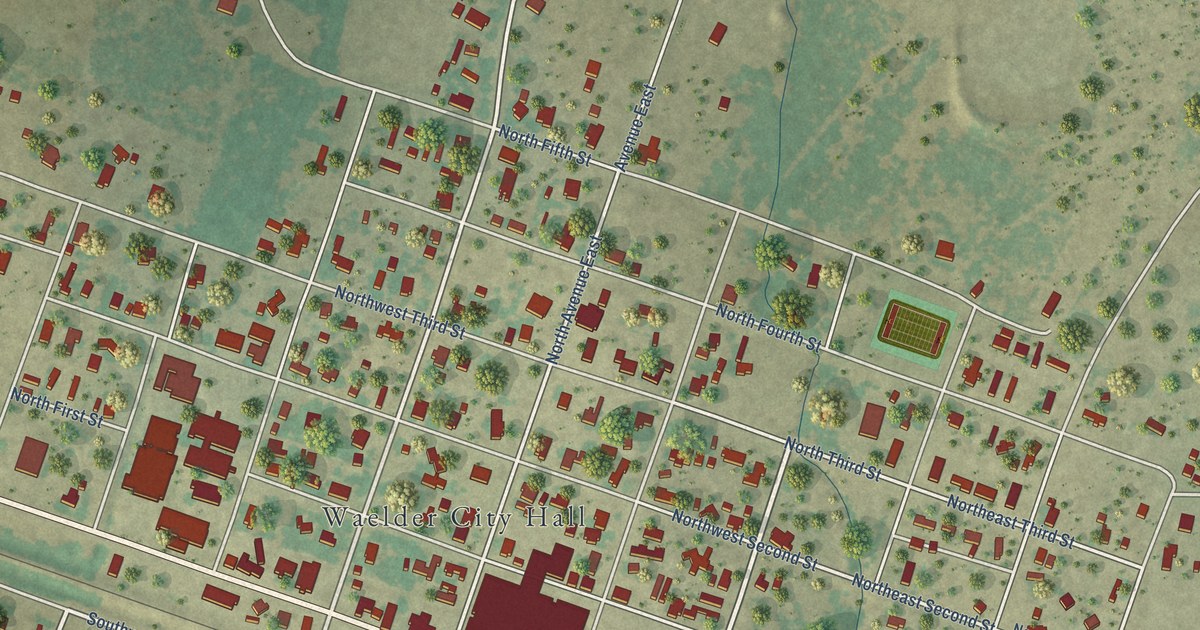 Map of Waelder, Texas in 2026
