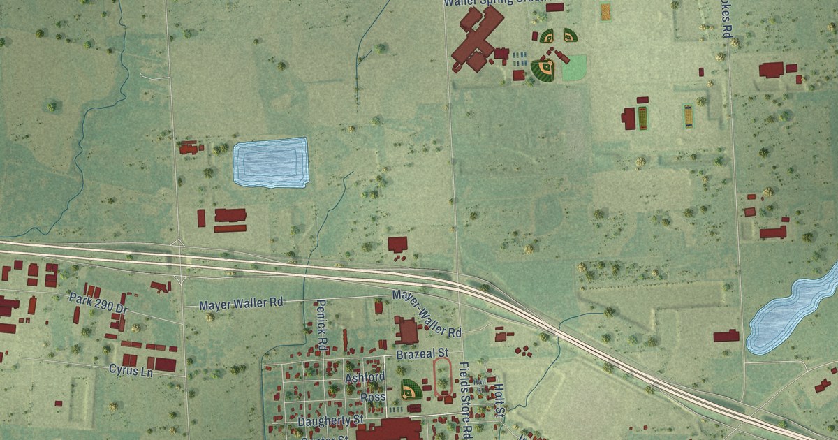 Map of Waller, Texas in 2026