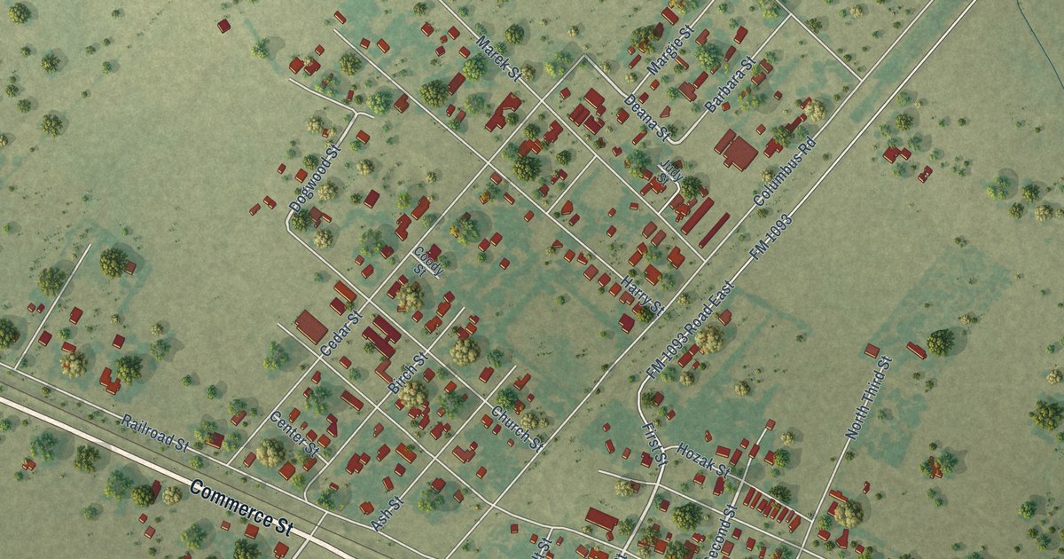 Map of Wallis, Texas in 2026