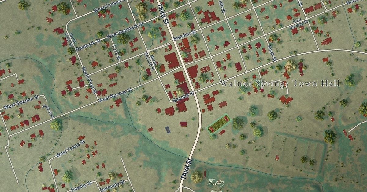 Map of Walnut Springs, Texas in 2026