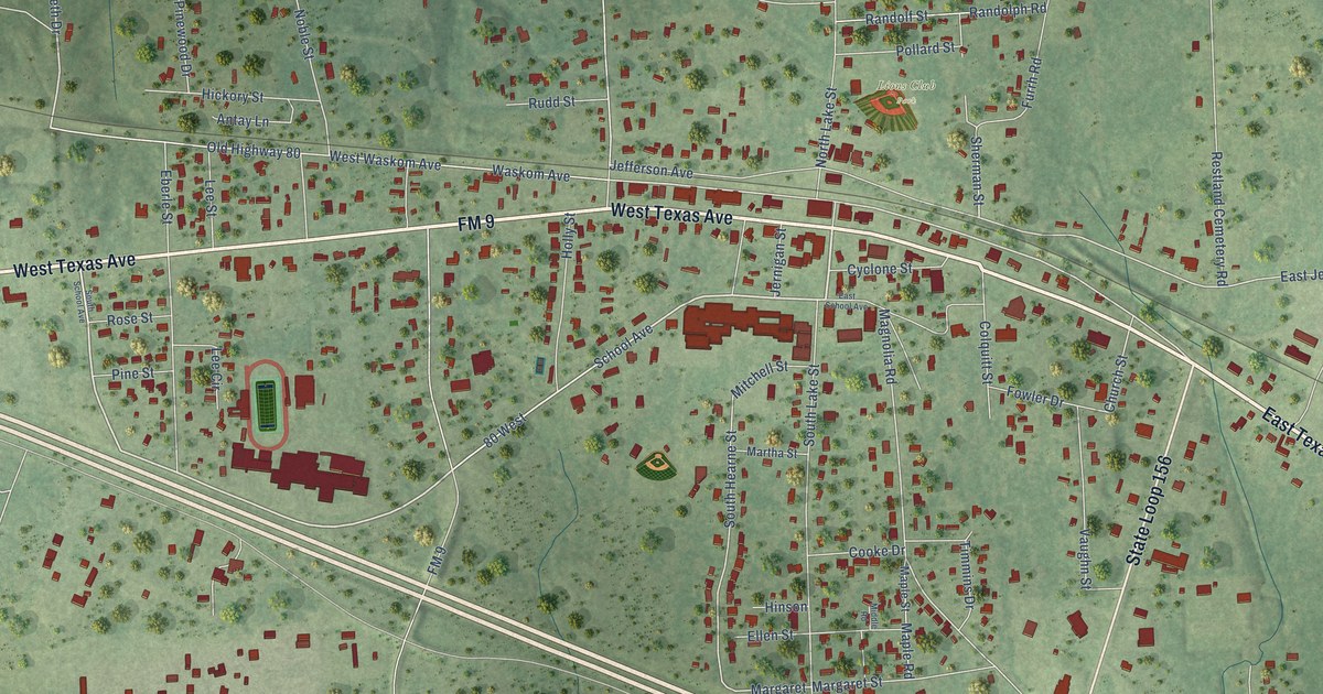 Map of Waskom, Texas in 2026
