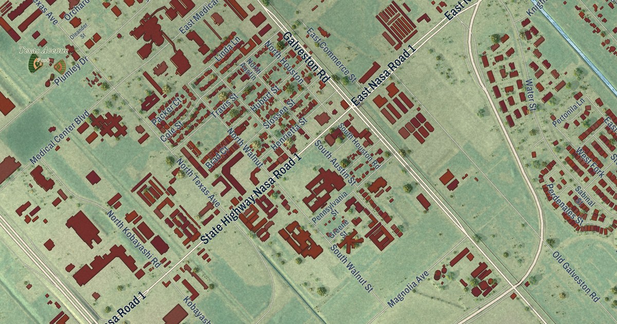 Map of Webster, Texas in 2026