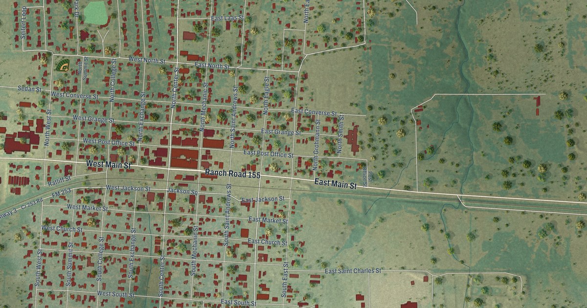 Map of Weimar, Texas in 2026