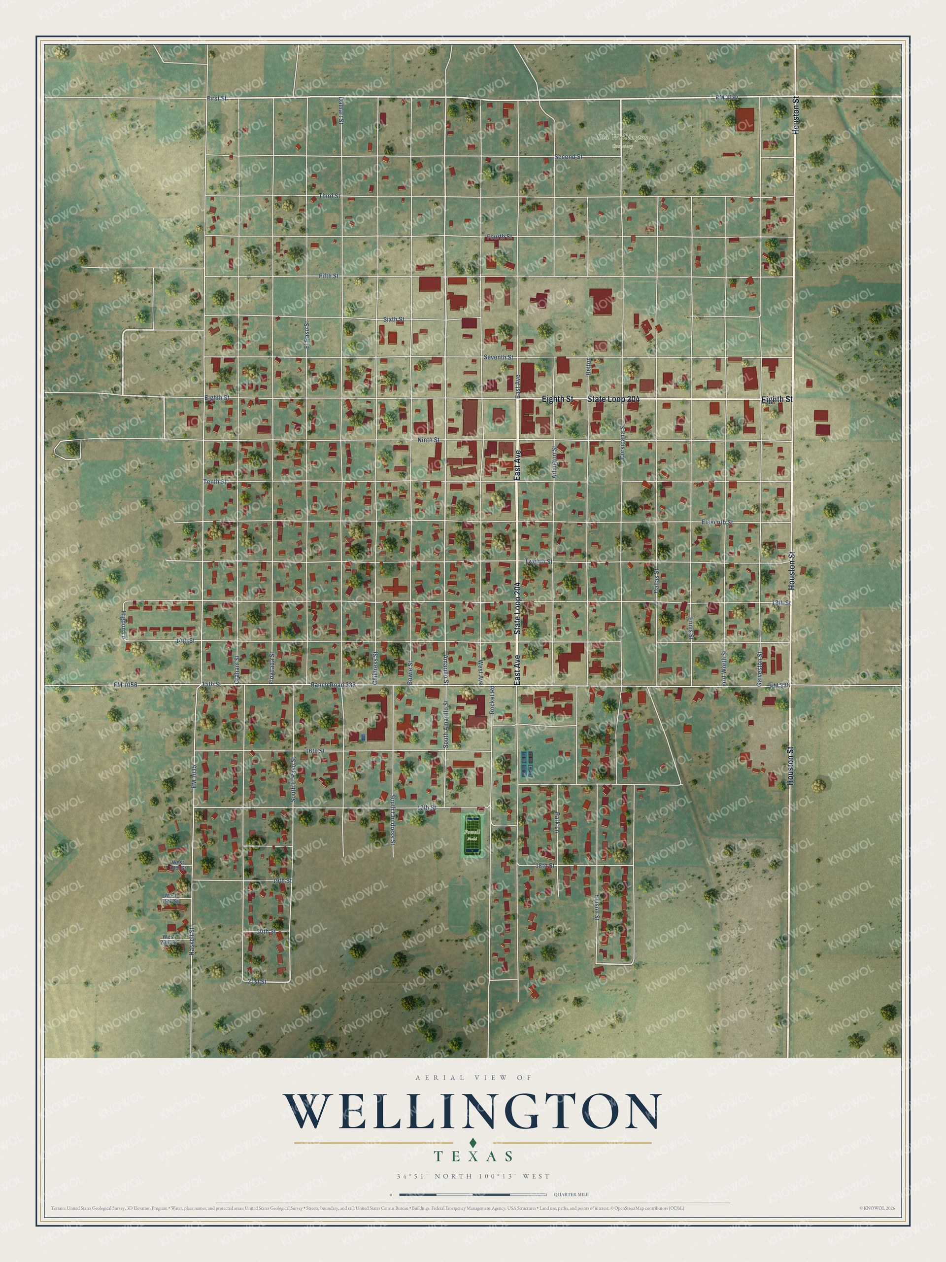 Watermarked full-map preview of Wellington, Texas
