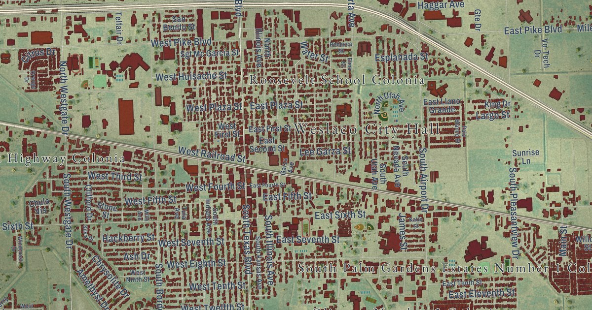 Map of Weslaco, Texas in 2026