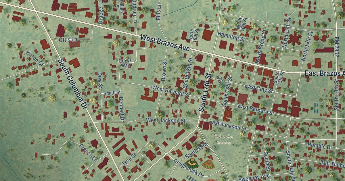 Map of West Columbia, Texas in 2026