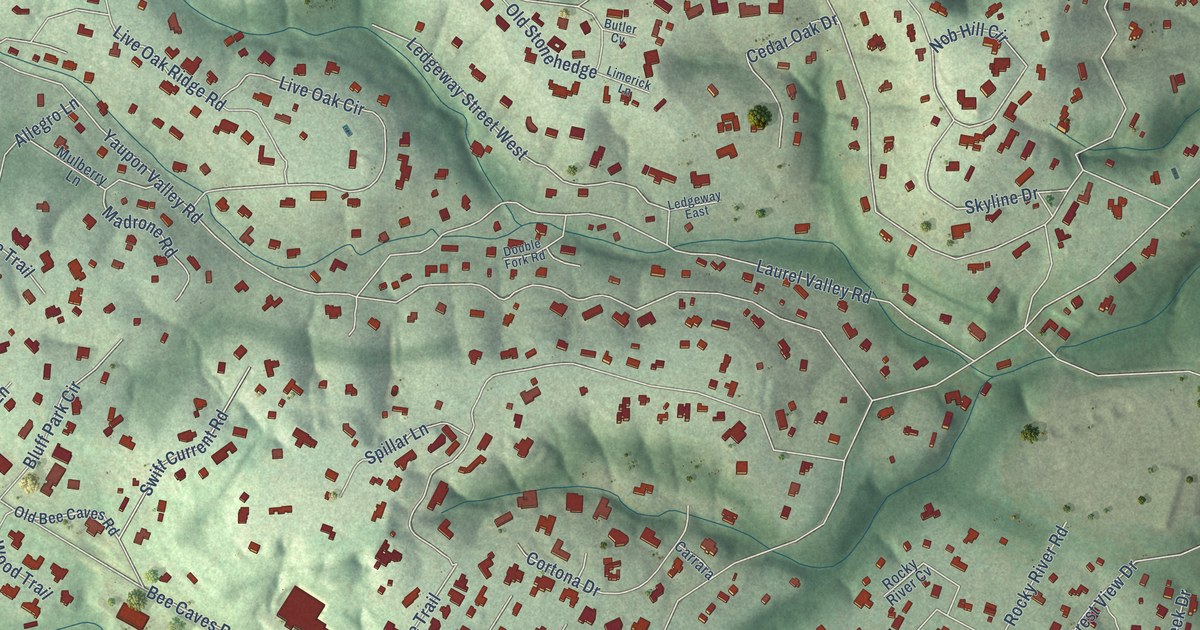 Map of West Lake Hills, Texas in 2026