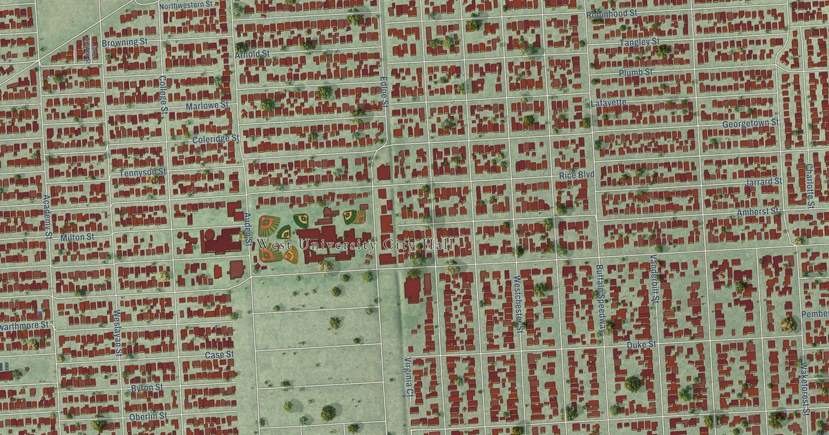 Map of West University Place, Texas in 2026