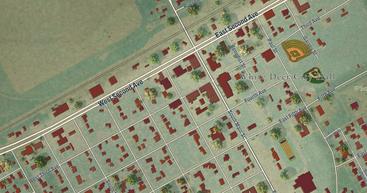 Map of White Deer, Texas in 2026