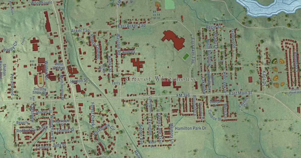 Map of Whitehouse, Texas in 2026