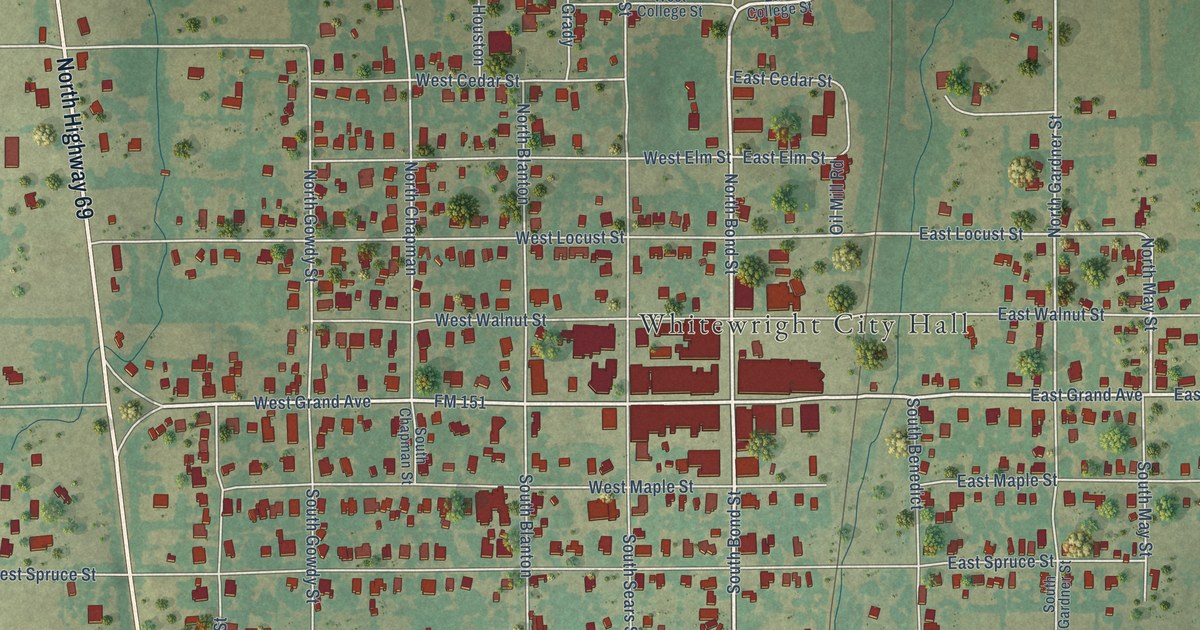 Map of Whitewright, Texas in 2026