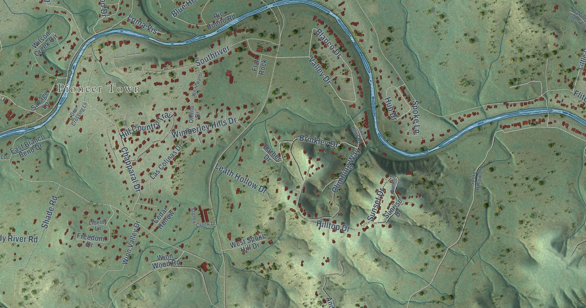 Map of Wimberley, Texas in 2026