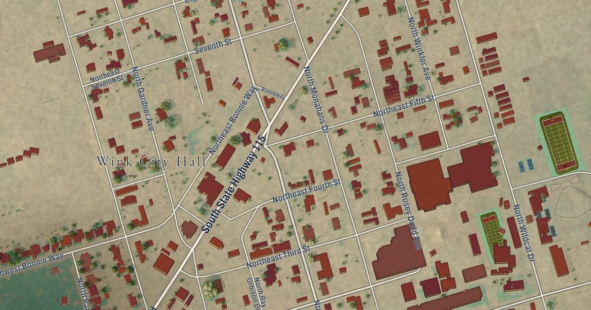 Map of Wink, Texas in 2026