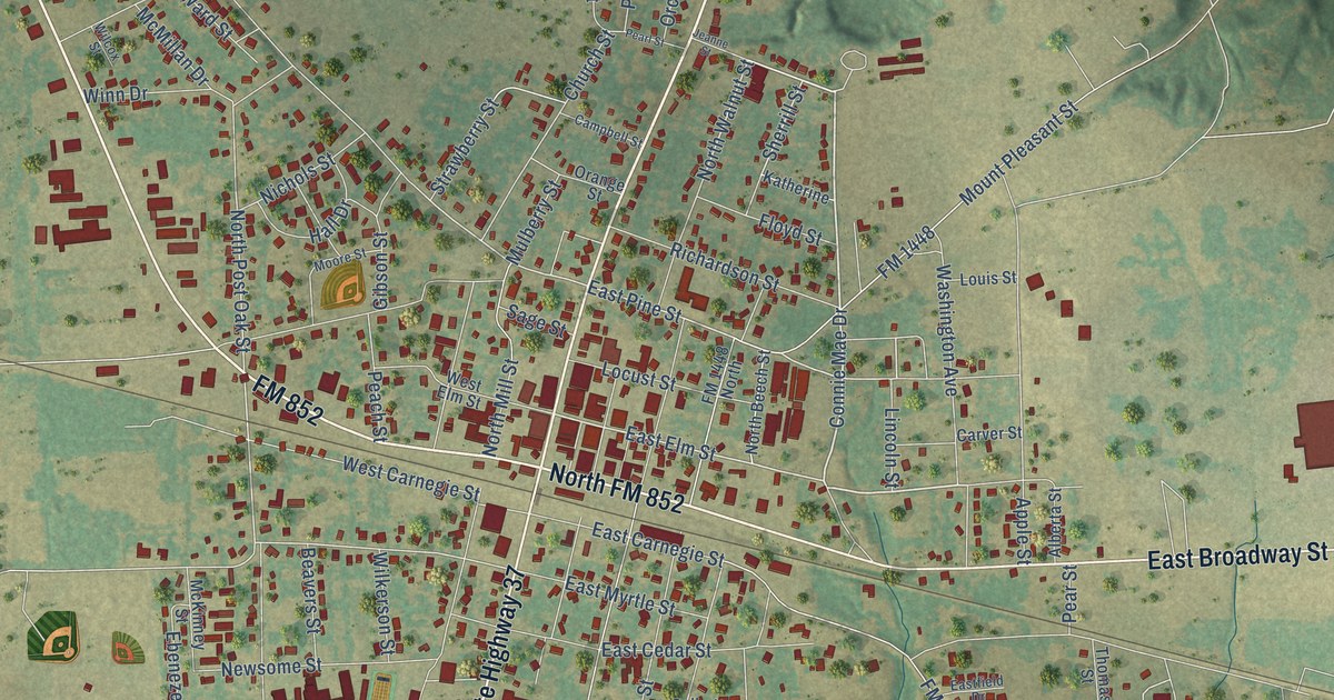 Map of Winnsboro, Texas in 2026