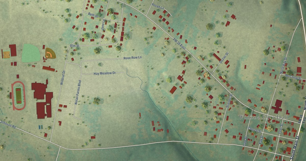 Map of Winona, Texas in 2026