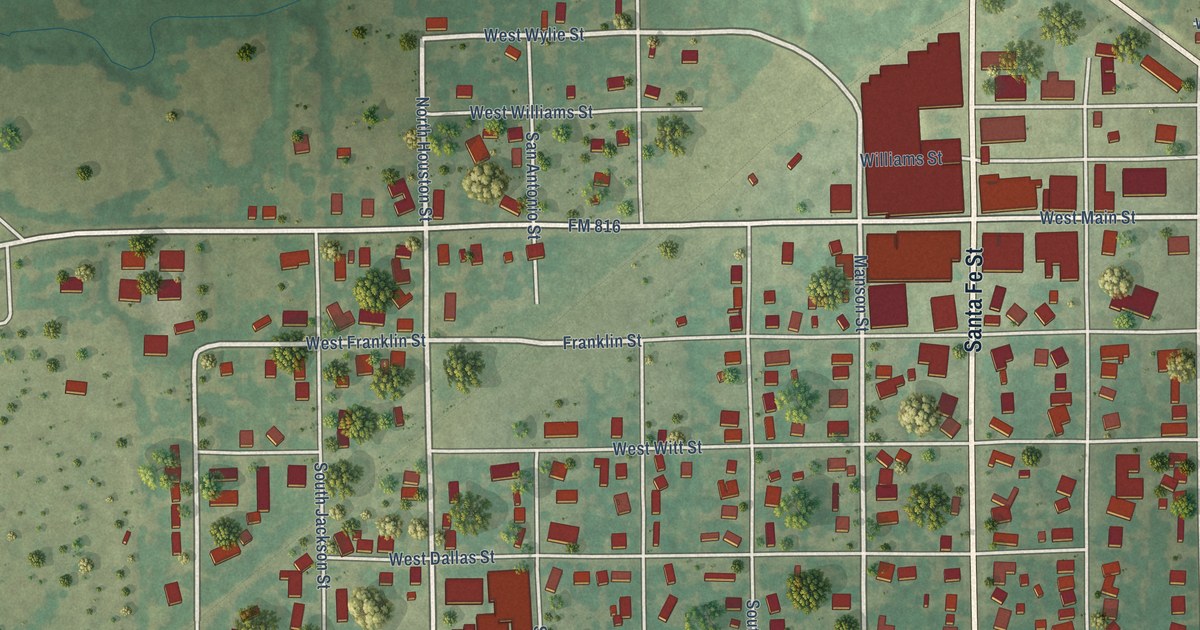 Map of Wolfe City, Texas in 2026