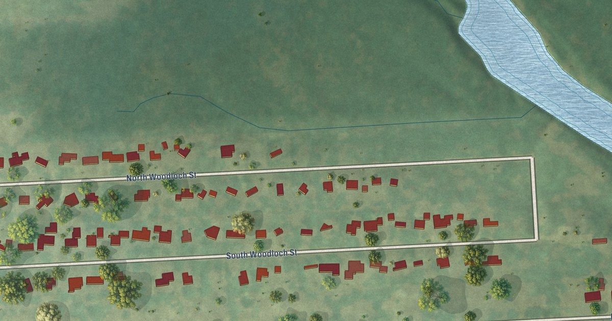 Map of Woodloch, Texas in 2026