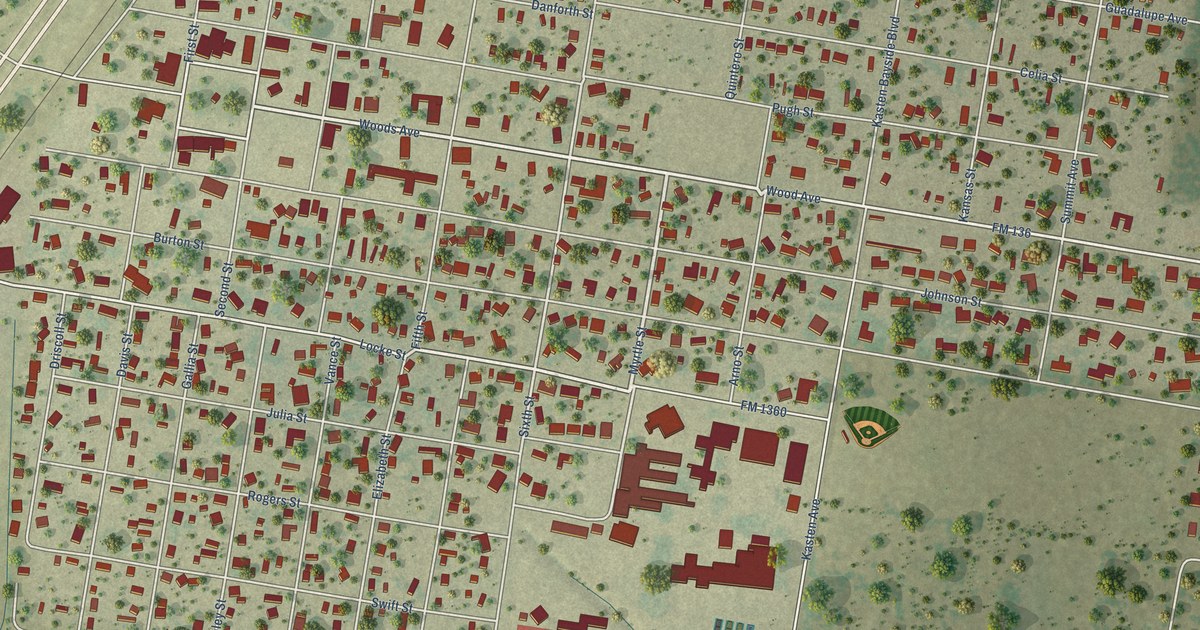 Map of Woodsboro, Texas in 2026