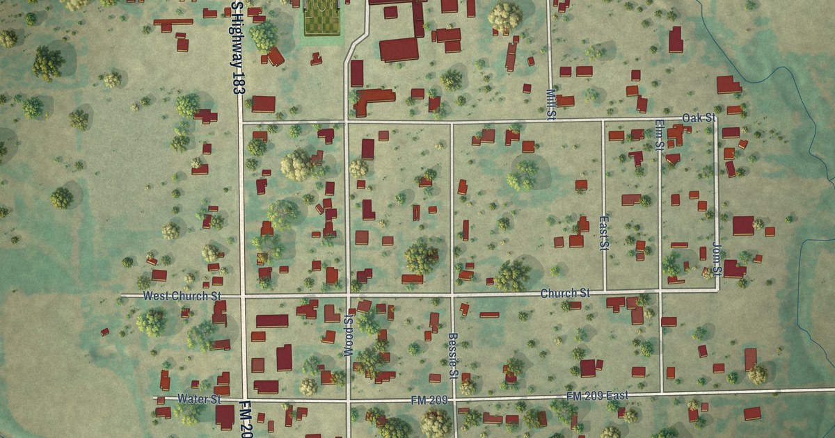 Map of Woodson, Texas in 2026