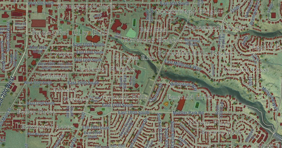 Map of Bountiful, Utah in 2026