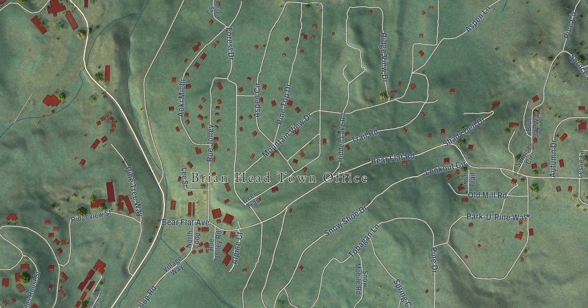 Map of Brian Head, Utah in 2026