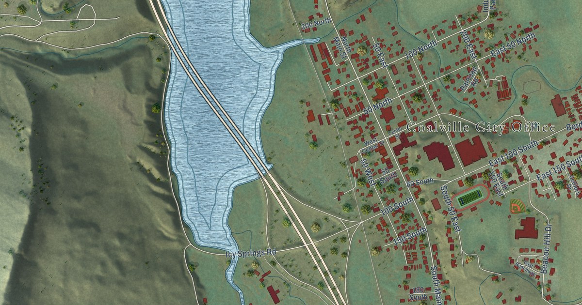 Map of Coalville, Utah in 2026
