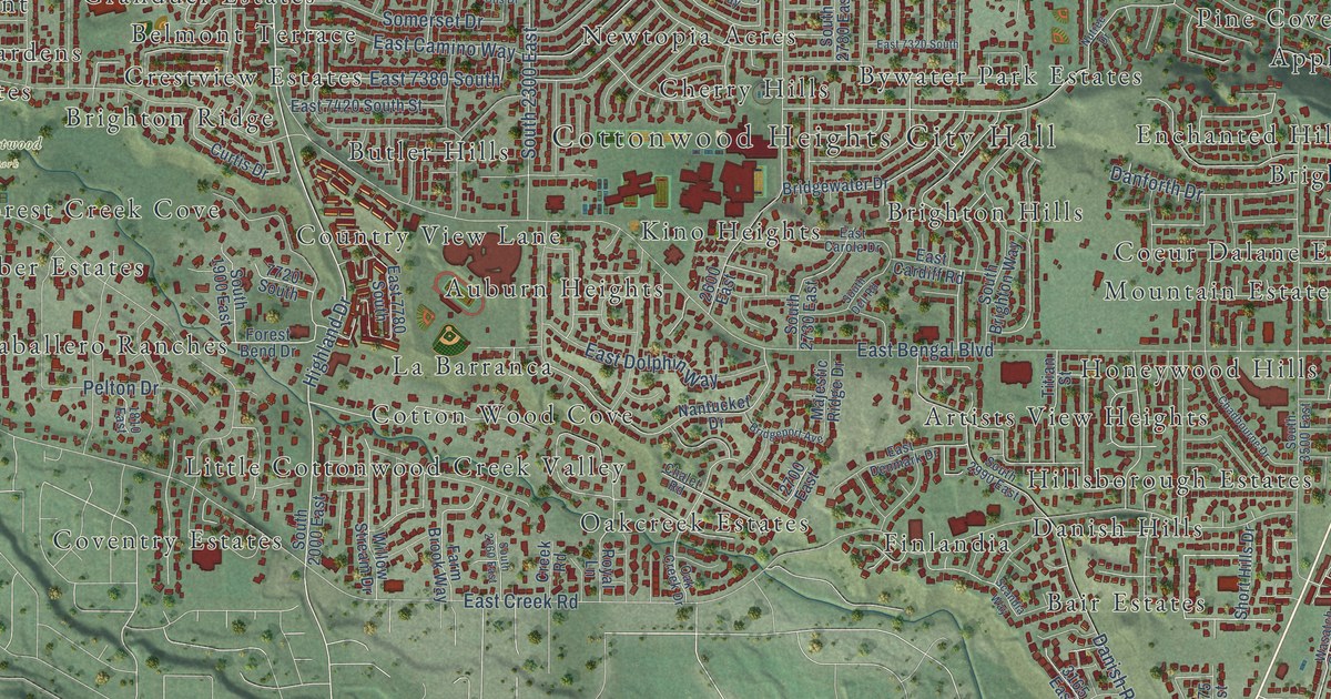Map of Cottonwood Heights, Utah in 2026