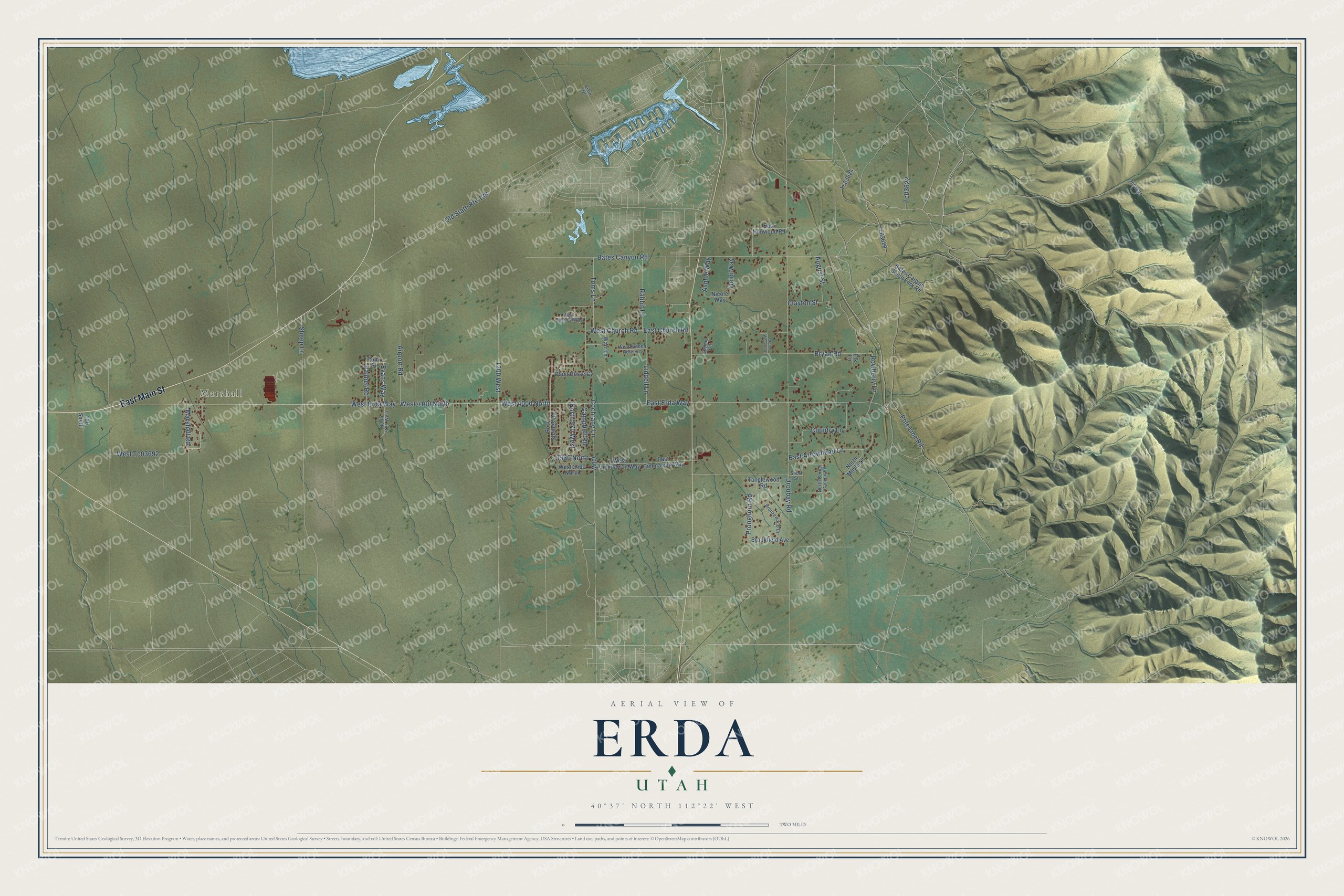 Watermarked full-map preview of Erda, Utah