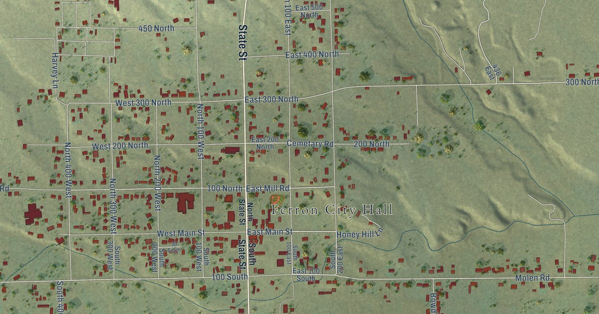 Map of Ferron, Utah in 2026