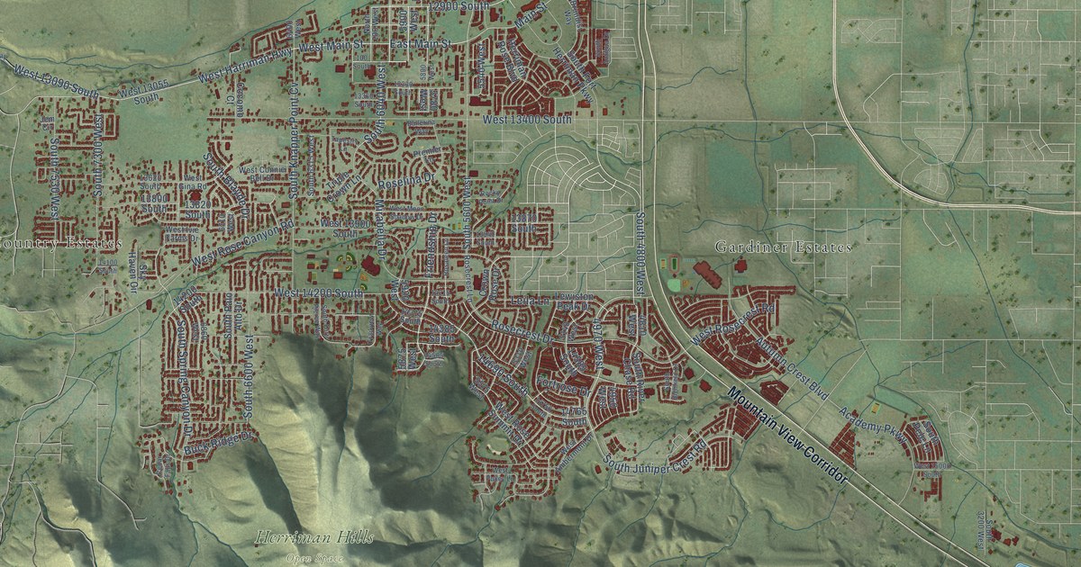 Map of Herriman, Utah in 2026